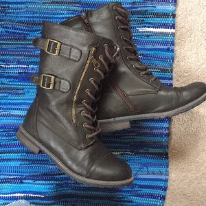 Brown Buckled Boots